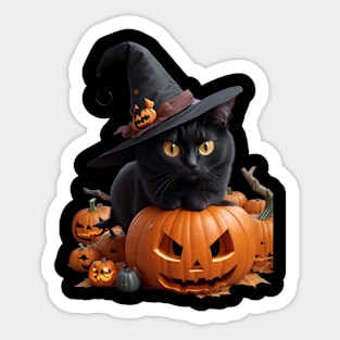 Cat In The Pumpkin Sticker